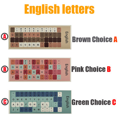 Krāsainas universālas tastatūras uzlīmes, datora tastatūras nomaiņas uzlīmes Tastatūras burtu uzlīmes Nekrītošas, neatstāj pēdas