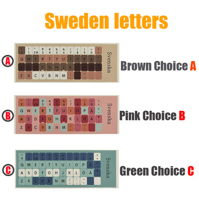 Krāsainas universālas tastatūras uzlīmes, datora tastatūras nomaiņas uzlīmes Tastatūras burtu uzlīmes Nekrītošas, neatstāj pēdas