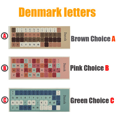 Krāsainas universālas tastatūras uzlīmes, datora tastatūras nomaiņas uzlīmes Tastatūras burtu uzlīmes Nekrītošas, neatstāj pēdas