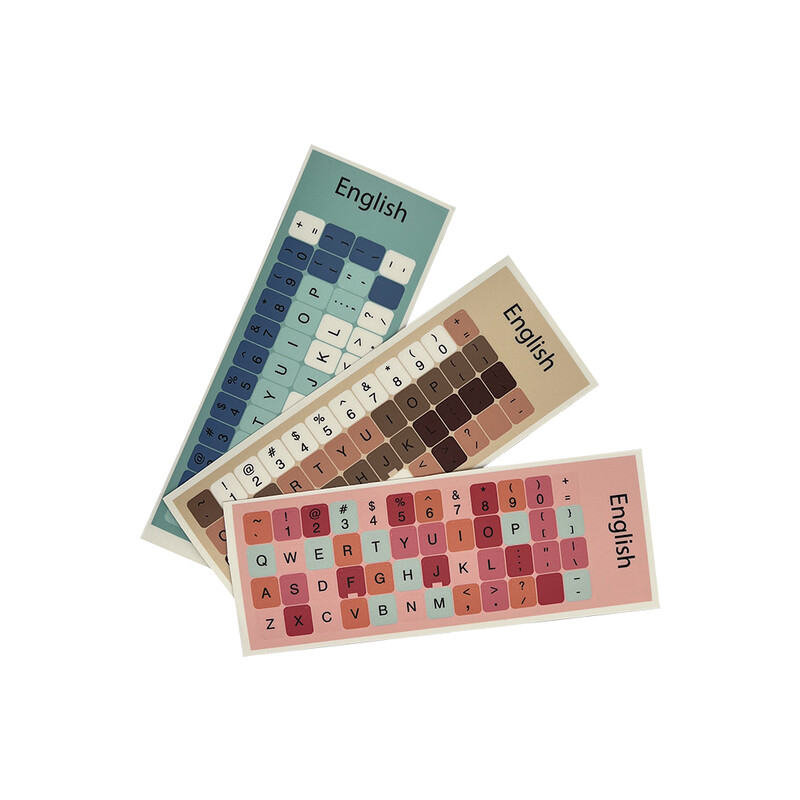 Krāsainas universālas tastatūras uzlīmes, datora tastatūras nomaiņas uzlīmes Tastatūras burtu uzlīmes Nekrītošas, neatstāj pēdas