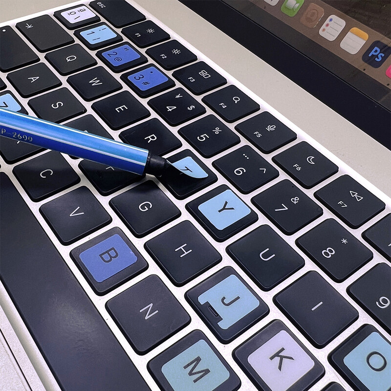 Krāsainas universālas tastatūras uzlīmes, datora tastatūras nomaiņas uzlīmes Tastatūras burtu uzlīmes Nekrītošas, neatstāj pēdas