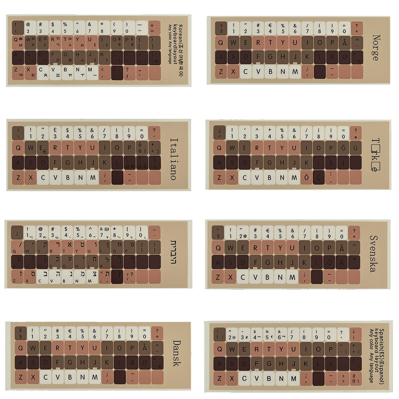 Krāsainas universālas tastatūras uzlīmes, datora tastatūras nomaiņas uzlīmes Tastatūras burtu uzlīmes Nekrītošas, neatstāj pēdas