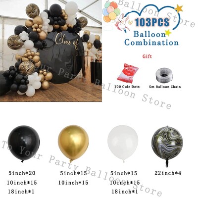 Tmavozelená balónová girlanda, oblúková súprava, svadobná narodeninová párty, dekorácia, čierno-zlatý latexový balón, výročie, promócie, stužková...