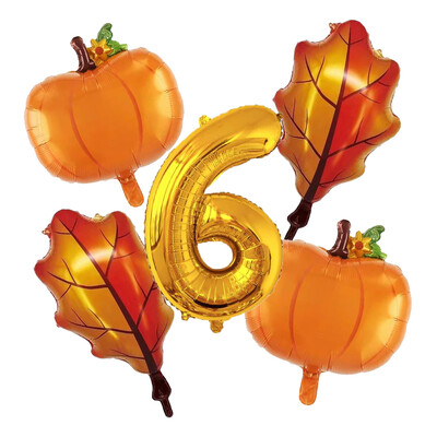 Balon od bundeve od 5 komada s kompletom balona s brojevima od 32" za prvi rođendan, jesenski ukrasi za Dan zahvalnosti Baloni od folije od javorovog lišća od bundeve