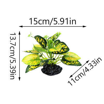 1 vnt tikroviški dirbtiniai vandens augalai terariumo dekoravimui Šilko dirbtinė žalia tikroviška žuvų bako dekoravimui, papuošalas vėžliukui