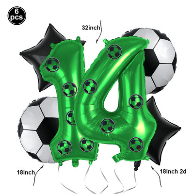 Futbolo balionų rinkinio gimtadienio dekoras berniukui Futbolo gimtadienio vakarėlio reikmenys Futbolo vakarėlis Balionas Futbolo sporto teminės vakarėlio paslaugos