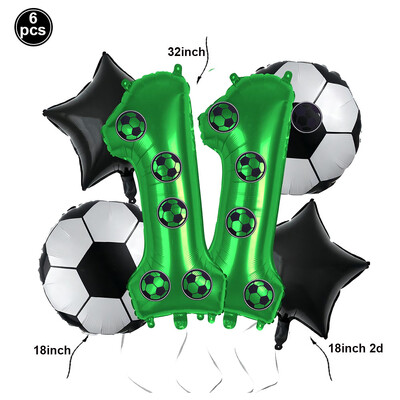 Futbolo balionų rinkinio gimtadienio dekoras berniukui Futbolo gimtadienio vakarėlio reikmenys Futbolo vakarėlis Balionas Futbolo sporto teminės vakarėlio paslaugos