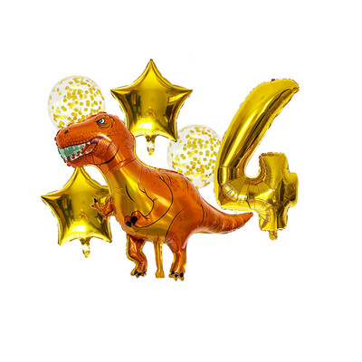 Dinozaurų balionų rinkinys 32 colių numerio folijos balionas žalias lateksinis konfeti gaublys berniukams vaikams Dino tema Gimtadienio vakarėlio dekoravimas