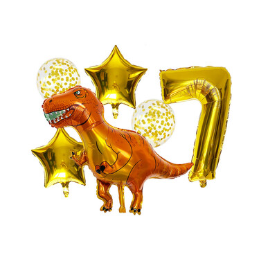 Dinozaurų balionų rinkinys 32 colių numerio folijos balionas žalias lateksinis konfeti gaublys berniukams vaikams Dino tema Gimtadienio vakarėlio dekoravimas