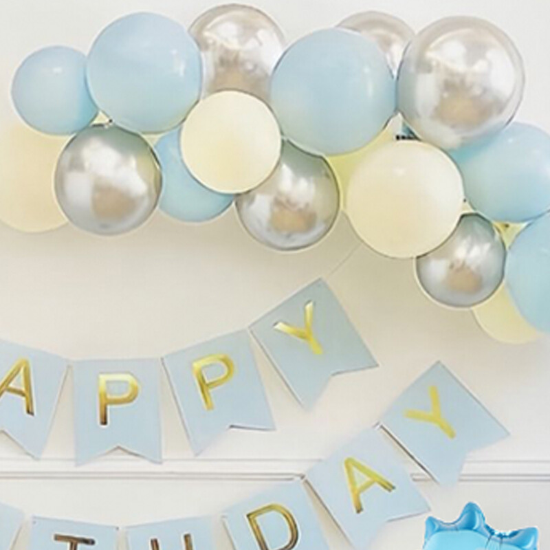 48vnt Mėlyna pirmojo gimtadienio puošmena Berniukas Kūdikis 1–9-ojo gimtadienio vestuvių vakarėliui reikmenys Balionai Dušas Renginys Šventinis namų sodas