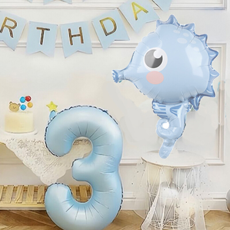 48vnt Mėlyna pirmojo gimtadienio puošmena Berniukas Kūdikis 1–9-ojo gimtadienio vestuvių vakarėliui reikmenys Balionai Dušas Renginys Šventinis namų sodas