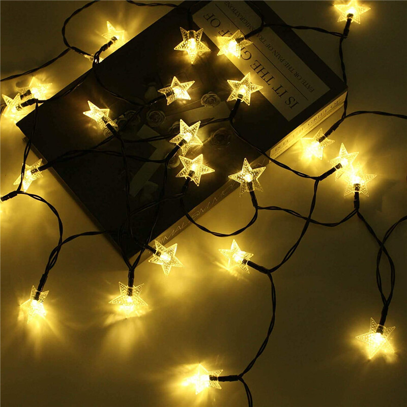 Solárne hviezdicové reťazové svetlá 100LED 8 režimov Vonkajšie trblietavé rozprávkové svetielka Vodotesné hviezdicové trblietavé svetielka pre trávnik, záhrady, terasu