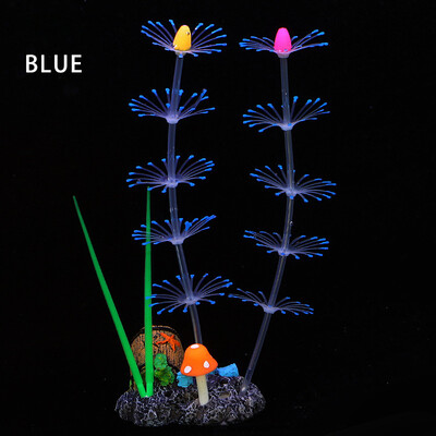 Simulácia vodných rastlín Fluorescenčný silikónový vodný trávnik Akvárium Krajina Akvárium Dekorácia Koralové Krajinárske Dekorácie Domov