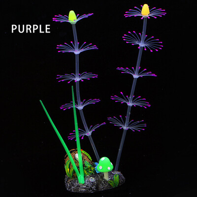 Simulácia vodných rastlín Fluorescenčný silikónový vodný trávnik Akvárium Krajina Akvárium Dekorácia Koralové Krajinárske Dekorácie Domov