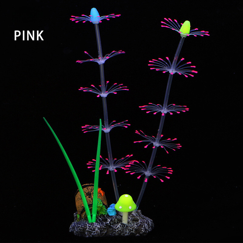 Simulácia vodných rastlín Fluorescenčný silikónový vodný trávnik Akvárium Krajina Akvárium Dekorácia Koralové Krajinárske Dekorácie Domov