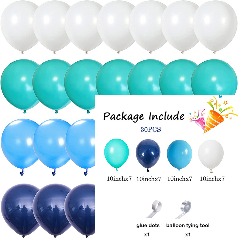 Kit ghirlandă cu balon, albastru, albastru, balon alb turcoaz, nuntă, baby shower, logodna pentru copii, decorare pentru prima zi de naștere