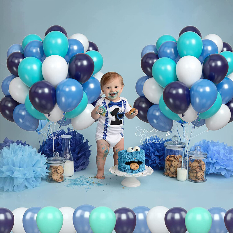 Kit ghirlandă cu balon, albastru, albastru, balon alb turcoaz, nuntă, baby shower, logodna pentru copii, decorare pentru prima zi de naștere