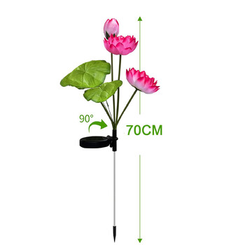 Solar Waterproof Lotus Flower Lights Ηλιακός διακοσμητικός φωτισμός εξωτερικού χώρου για διακόσμηση κήπου, βεράντας, αυλής