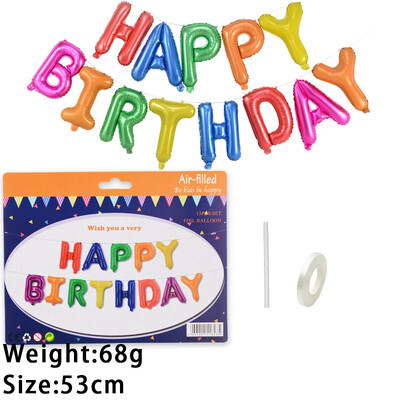 13 buc. Baloane La mulți ani Decorație pentru petrecere, auriu, negru, albastru, baloane din folie cu litere, set de baloane pentru băieți