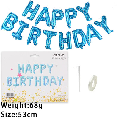 13 buc. Baloane La mulți ani Decorație pentru petrecere, auriu, negru, albastru, baloane din folie cu litere, set de baloane pentru băieți