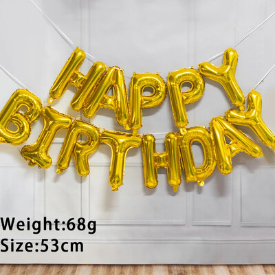 13 buc. Baloane La mulți ani Decorație pentru petrecere, auriu, negru, albastru, baloane din folie cu litere, set de baloane pentru băieți