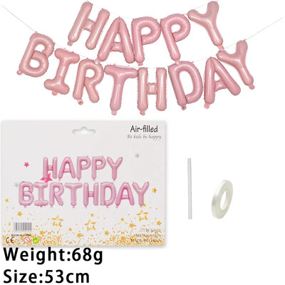 13 buc. Baloane La mulți ani Decorație pentru petrecere, auriu, negru, albastru, baloane din folie cu litere, set de baloane pentru băieți