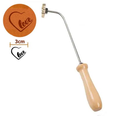 Kalup za brendiranje torte Sretan rođendan Metalni željezni pečat 3 cm Mjedena reljefna glava pečata s drvenom ručkom Pekarski kuhinjski alati za pečenje