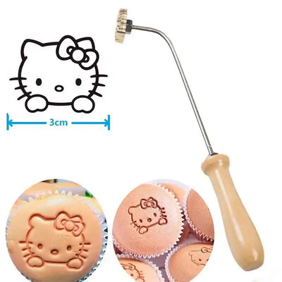 Kalup za brendiranje torte Sretan rođendan Metalni željezni pečat 3 cm Mjedena reljefna glava pečata s drvenom ručkom Pekarski kuhinjski alati za pečenje