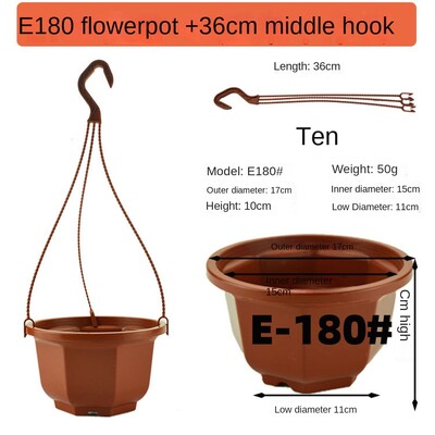 Plastikinis aštuonkampis pakabinamas vazono krepšelis Gėlių vazonų pakabos laikiklio sienelės apdaila kiemo sodo balkonų sodintuvams