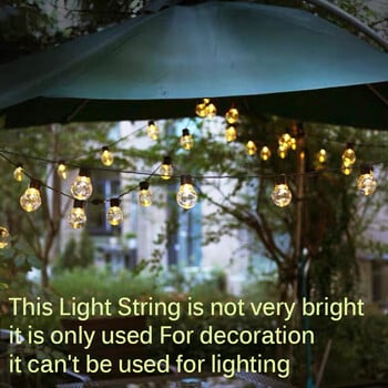 5/7/12M Solar Led Globe Fairy String Lights Χριστουγεννιάτικη γιρλάντα Street Wedding Bulb Lamps Outdoor for Party Holiday Garden Patio