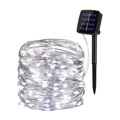 8 Λειτουργίες Ηλιακά Χάλκινα Φωτάκια χορδών Γιρλάντα Εξωτερικού Κήπου Αδιάβροχα Φωτάκια Νεράιδας Χριστουγεννιάτικη διακόσμηση γάμου