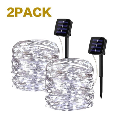 8 Λειτουργίες Ηλιακά Χάλκινα Φωτάκια χορδών Γιρλάντα Εξωτερικού Κήπου Αδιάβροχα Φωτάκια Νεράιδας Χριστουγεννιάτικη διακόσμηση γάμου