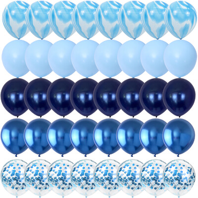40 DB achátkék éjszakakék léggömbök nemek feltárása esküvő Valentin-napi babaváró születésnapi globos partidíszek