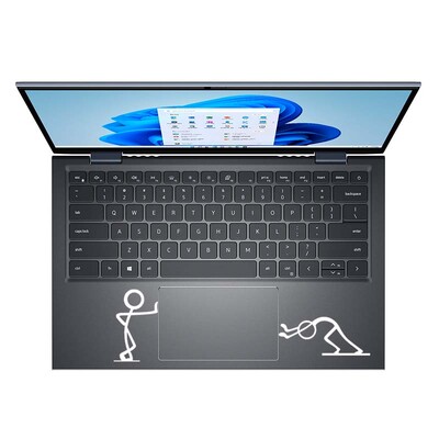 Smieklīgs sērkociņu vīrs, kas spiež klēpjdatoru Macbook Pro Air Retina 11 13 15 collu Mac Skin planšetdatoram HP piezīmjdatora skārienpaliktņa uzlīme