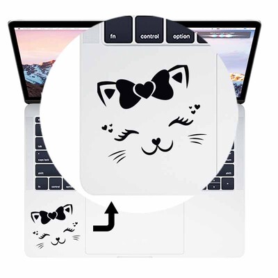 Cute Kitten Smile Vinilna naljepnica za prijenosno računalo za Macbook Air 13 M1 Pro 14 16 Retina 11 15 inča Mac Notebook Skin Decor Trackpad Decal