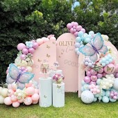 Macaron Balloon Garland Arch Kit Esküvői Születésnapi Party Dekoráció Gradiens Pillangó Balonok Szivárvány Ballon Babazuhany Dekor