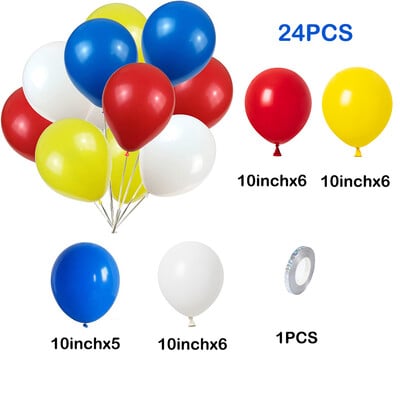 Červené, žlté, modré balóny, konfety, sada balónov, karneval, cirkus, párty dekorácia, hra, cirkus, dekorácia na prvé narodeniny, héliové vzduchové gule