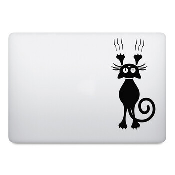 Αυτοκόλλητο φορητού υπολογιστή Vinyl Cat Climbing Wall Cat για Macbook 13 Pro Air Retina 15 Mac Skin Decor Tablet Notebook Decal Cartoon Autocollant