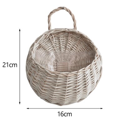 Kézzel készített fonott rattan virágültető falra függő fonott rattan kosár kerti szőlő cserepes növények tartó kerti cserepek lakberendezés