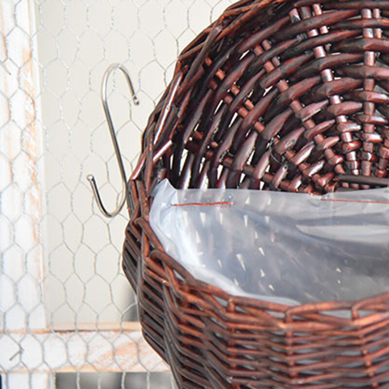 Kézzel készített fonott rattan virágültető falra függő fonott rattan kosár kerti szőlő cserepes növények tartó kerti cserepek lakberendezés