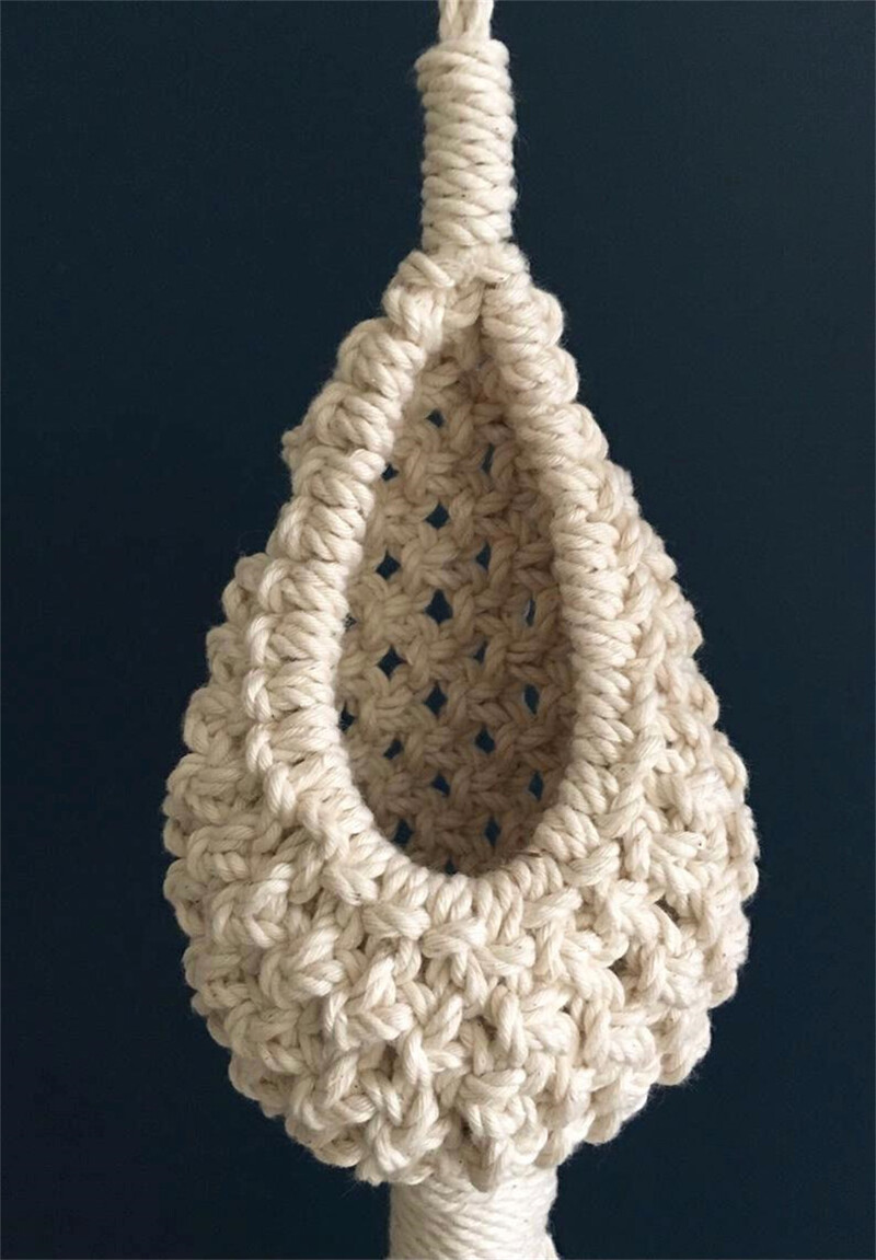 Handamde Macarme Air Planter Haing Basket Pot Pineapple Climbing Vine Flower Flower Planter Net Hanger Стенен гоблен Boho Decor