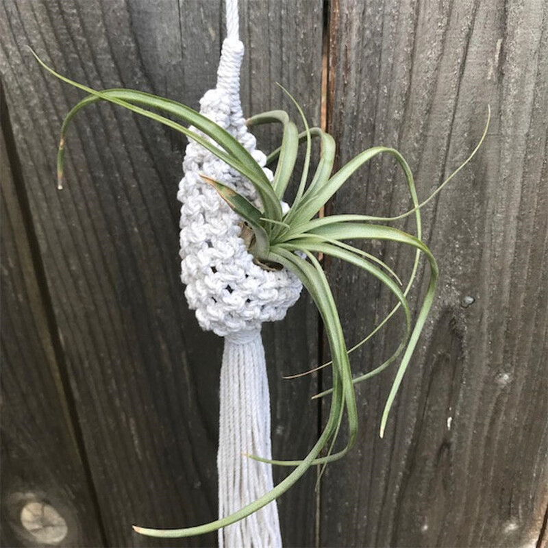 Handamde Macarme Air Planter Haing Basket Pot Pineapple Climbing Vine Flower Flower Planter Net Hanger Стенен гоблен Boho Decor