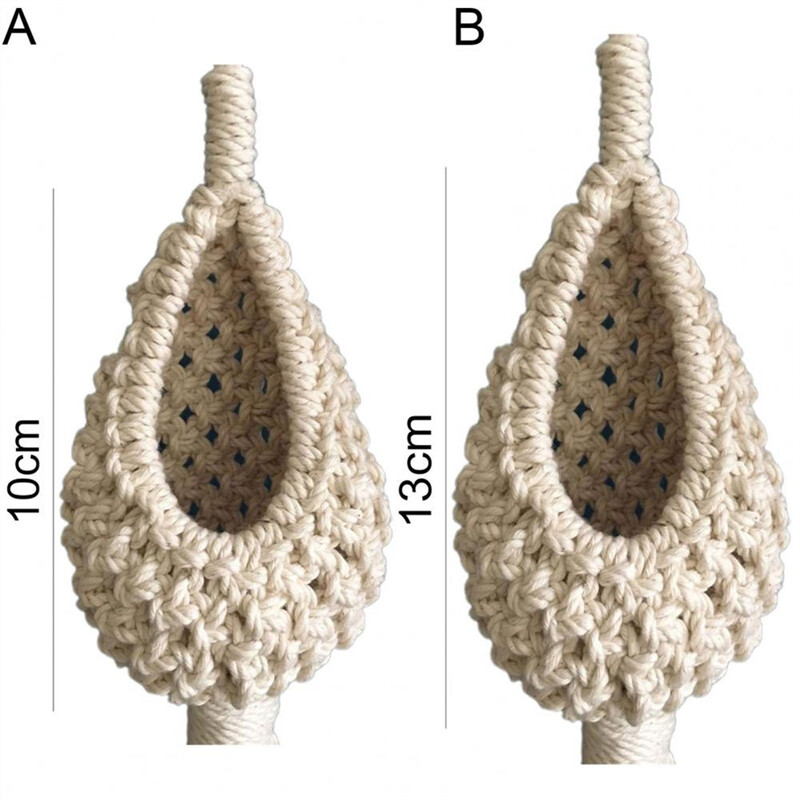Handamde Macarme Air Planter Haing Basket Pot Pineapple Climbing Vine Flower Flower Planter Net Hanger Стенен гоблен Boho Decor