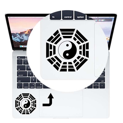 Yin Yang simbolis vinilo trackpad nešiojamojo kompiuterio lipdukas, skirtas Macbook Air 13 Pro 14 16 Retina 12 15 colių Mac planšetinio kompiuterio mobiliojo nešiojamojo kompiuterio lipdukas