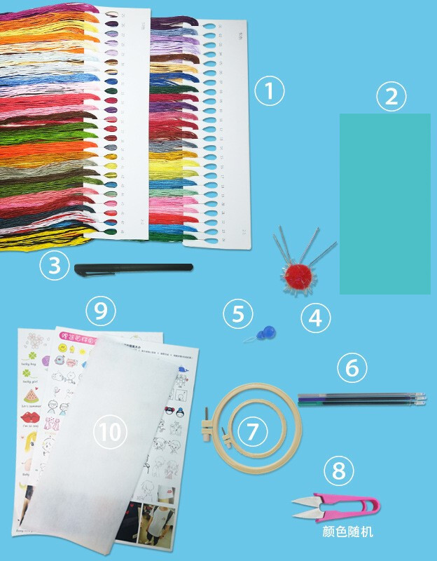 Siuvinėjimo medžiagų paketas „pasidaryk pats“ kryžminio dygsnio siūlai siuvinėjimo siūlai rankų darbo raštas savarankiškiems drabužiams pradedantiesiems medvilninių siūlų pynimui