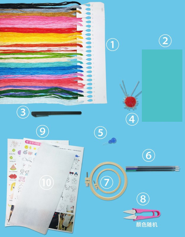 Siuvinėjimo medžiagų paketas „pasidaryk pats“ kryžminio dygsnio siūlai siuvinėjimo siūlai rankų darbo raštas savarankiškiems drabužiams pradedantiesiems medvilninių siūlų pynimui