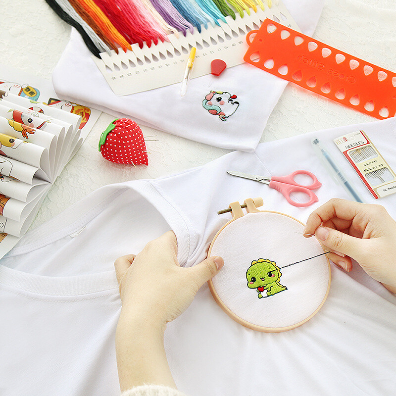 Siuvinėjimo medžiagų paketas „pasidaryk pats“ kryžminio dygsnio siūlai siuvinėjimo siūlai rankų darbo raštas savarankiškiems drabužiams pradedantiesiems medvilninių siūlų pynimui