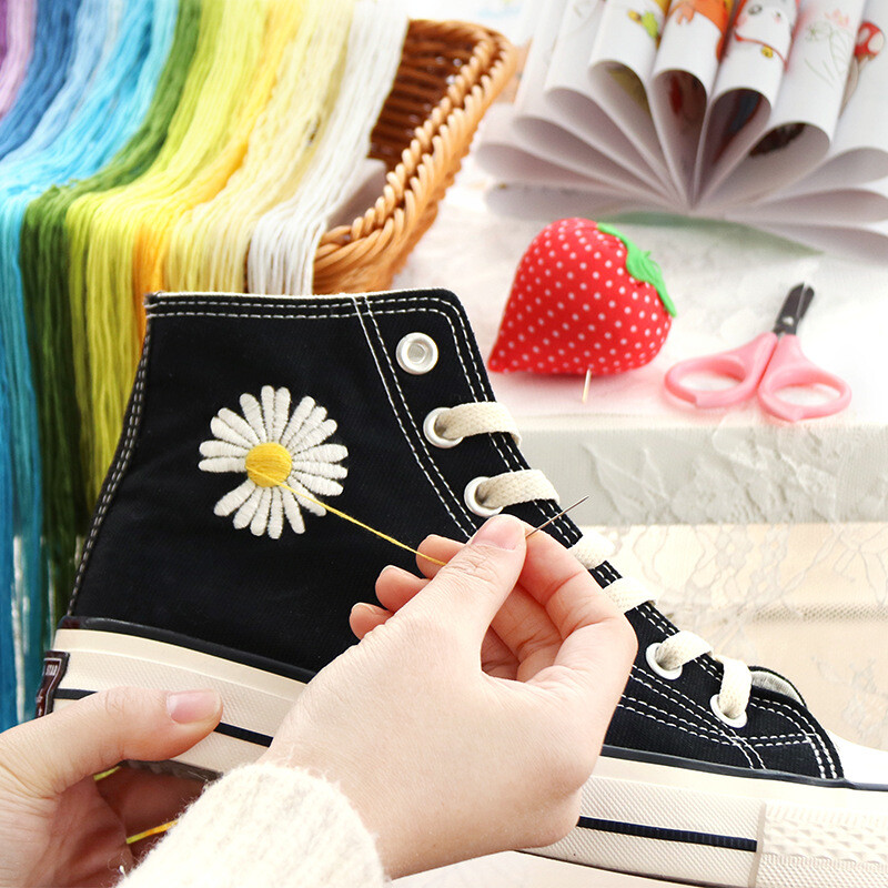 Siuvinėjimo medžiagų paketas „pasidaryk pats“ kryžminio dygsnio siūlai siuvinėjimo siūlai rankų darbo raštas savarankiškiems drabužiams pradedantiesiems medvilninių siūlų pynimui