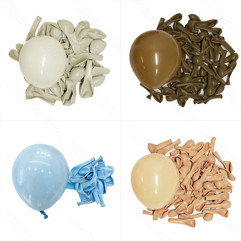 40 db-os babazuhany lufi szett Boho barna pasztellkék bőr fehér homok khaki léggömbök babazuhanyhoz születésnapi dekoráció léggömbök