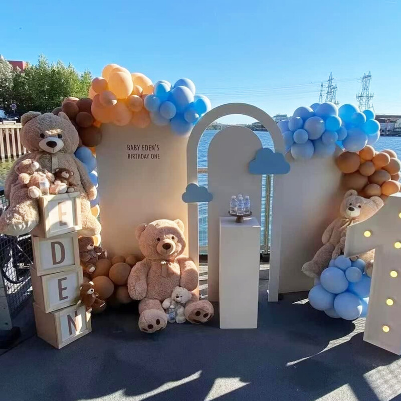 40 db-os babazuhany lufi szett Boho barna pasztellkék bőr fehér homok khaki léggömbök babazuhanyhoz születésnapi dekoráció léggömbök